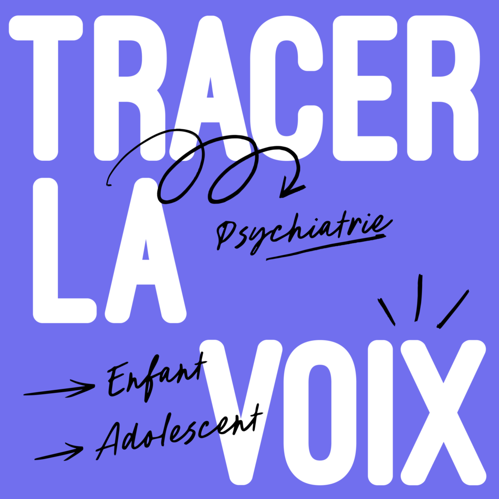 Tracer la voix, un podcast de Mickael Worms-Ehrminger, Alex Rocher et une illustration de Manon Combe.